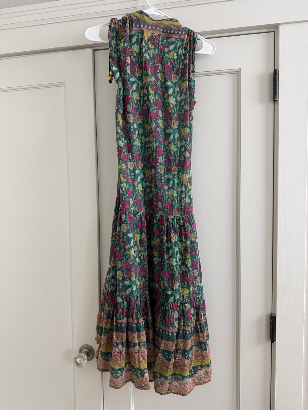 Alicia Bell Floral Tiered Maxi Dress in Green and Pink - Picture 3 of 5
